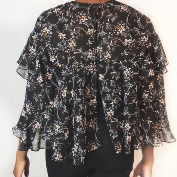 ZARA Floral Tiered Ruffled Top - Picture 2 of 8